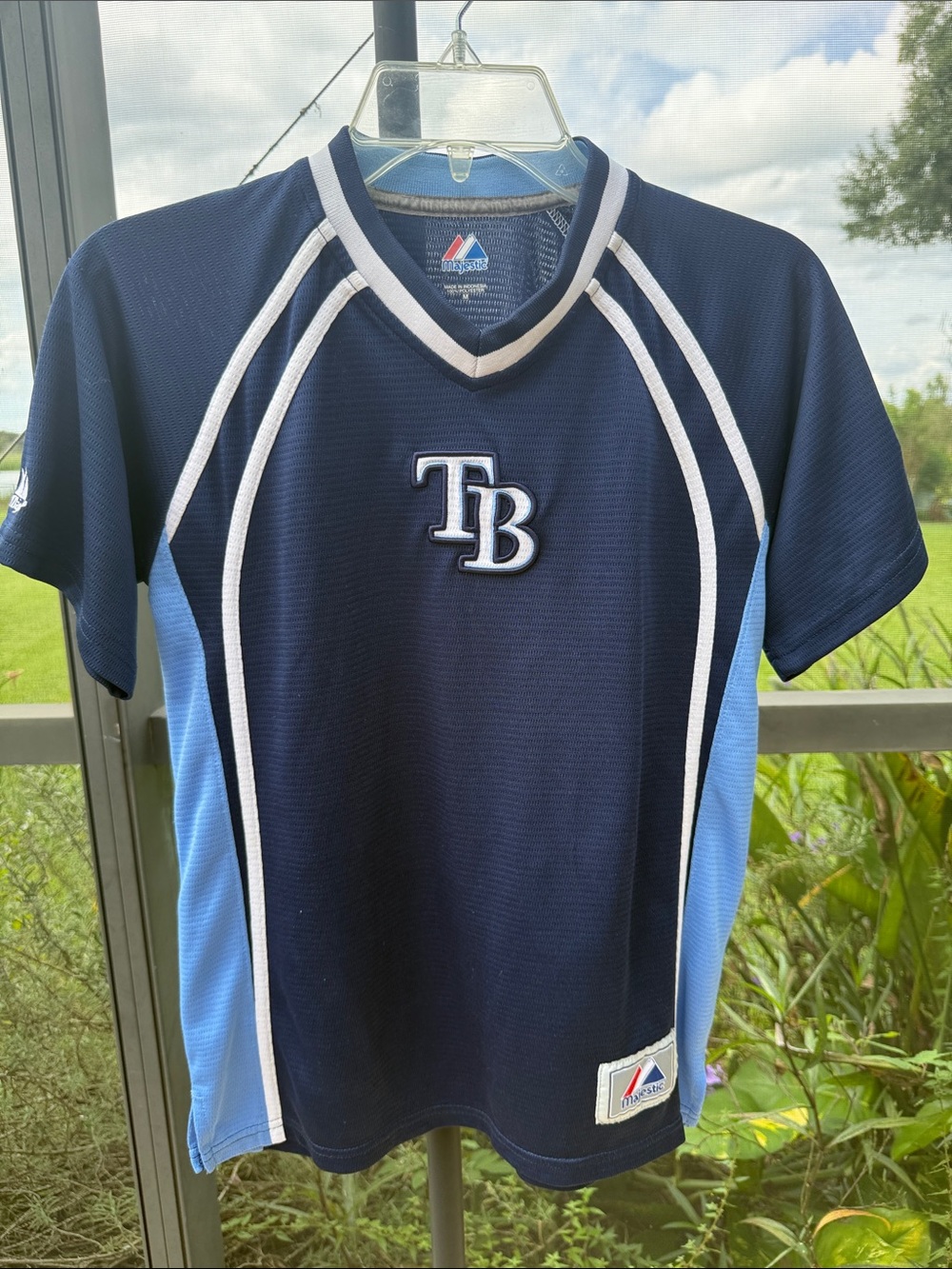 Majestic Kids TB Navy & Light Blue Baseball Jersey